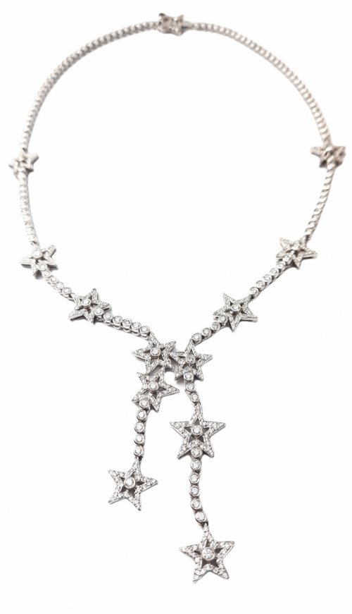 WHITE GOLD NECKLACE 18CT WITH WHITE DIAMONDS 4.94ct